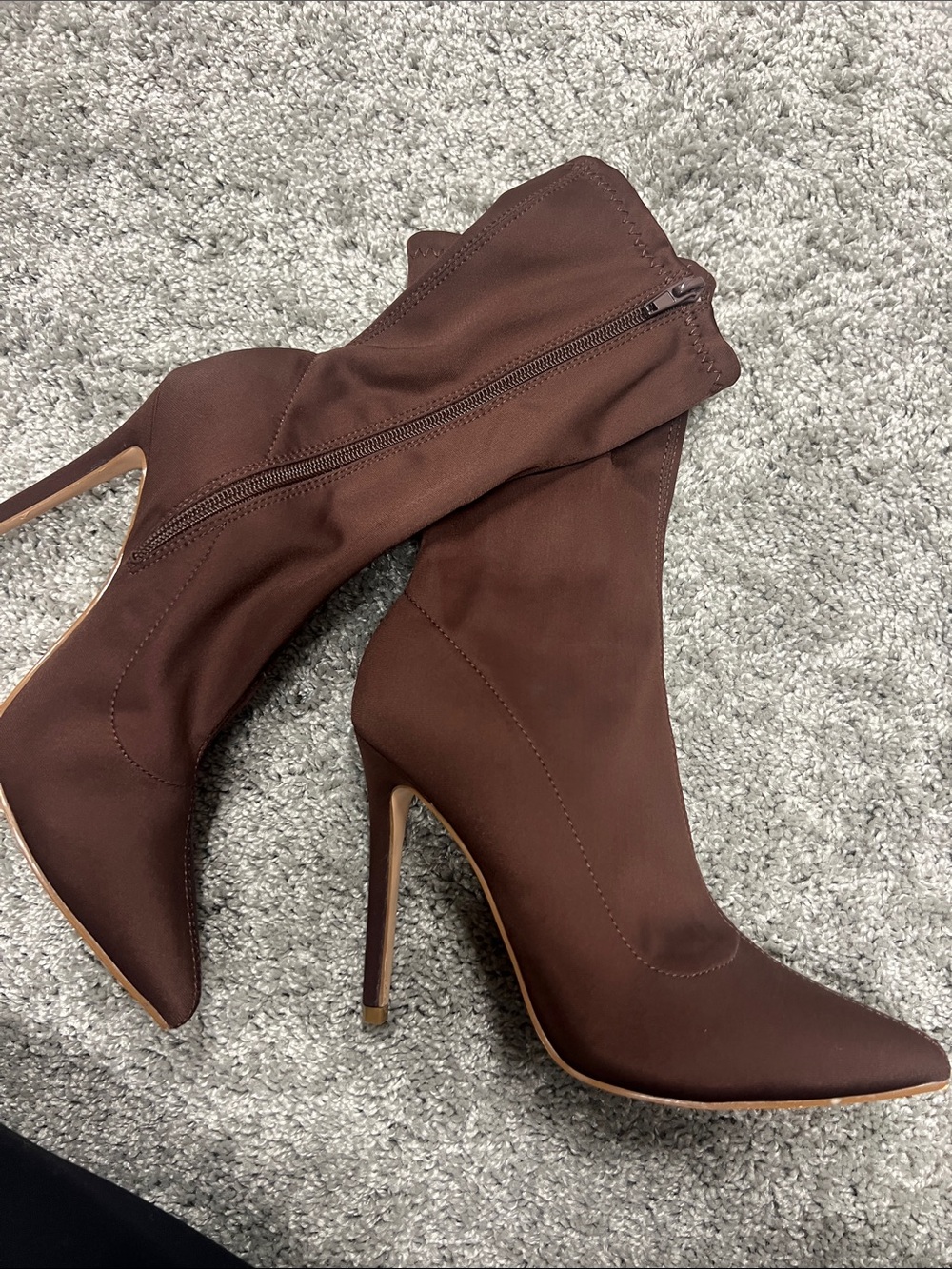 Brown Stiletto Ankle Boots - Women